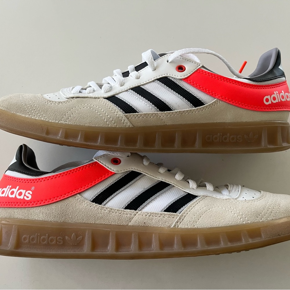 Adidas Men's White and Red Sneakers